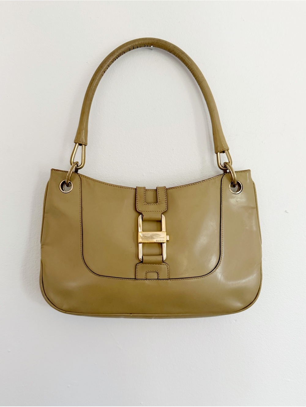 Vintage Gucci 001 4150 Patent Beige Bag